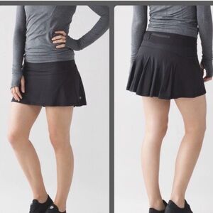 LULULEMON PACE SETTER BLACK TENNIS PICKLEBALL RUNNING SKORT SIZE 8